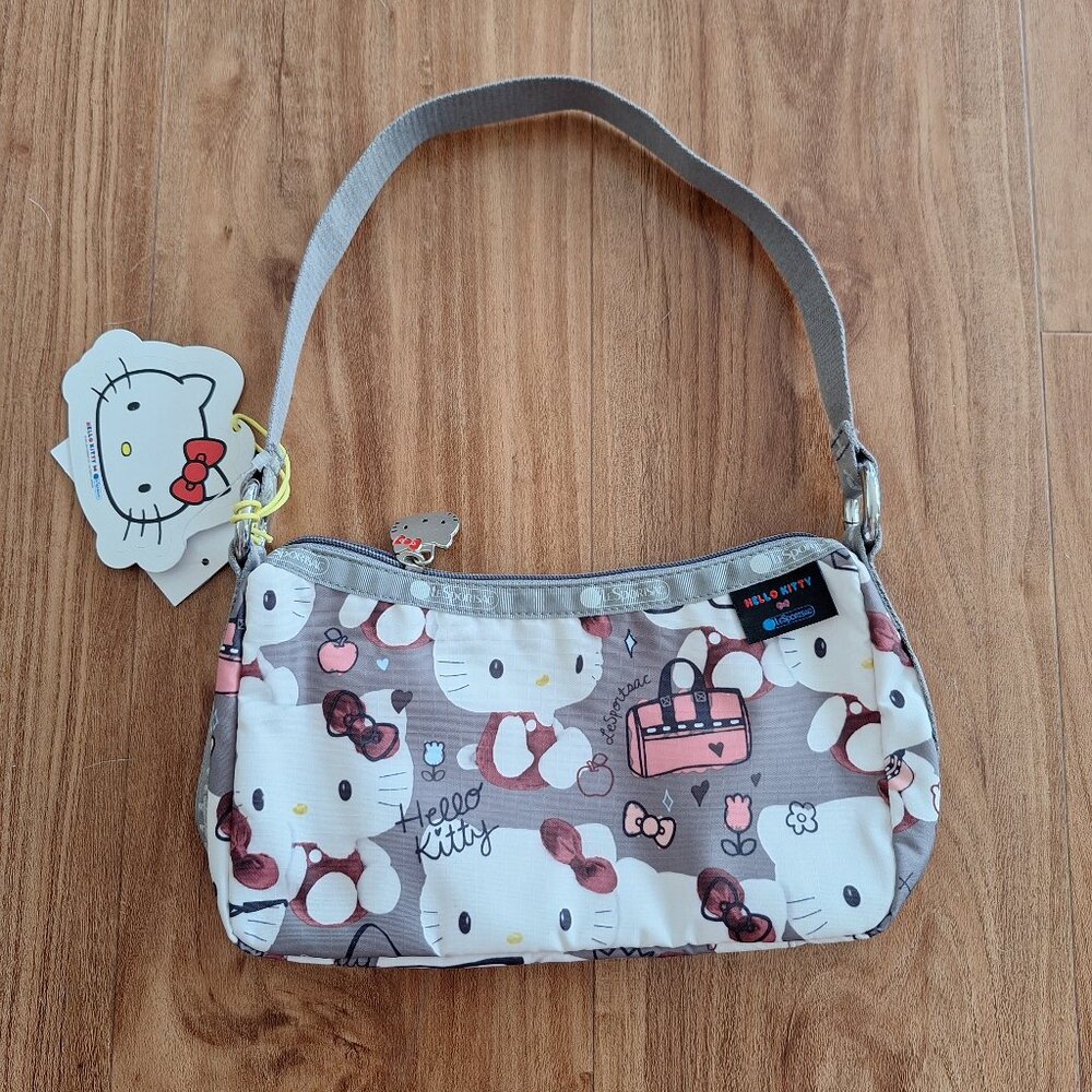NWT Lesportsac Sanrio Hello Kitty 45th Anniversary Lulu bag. Gray